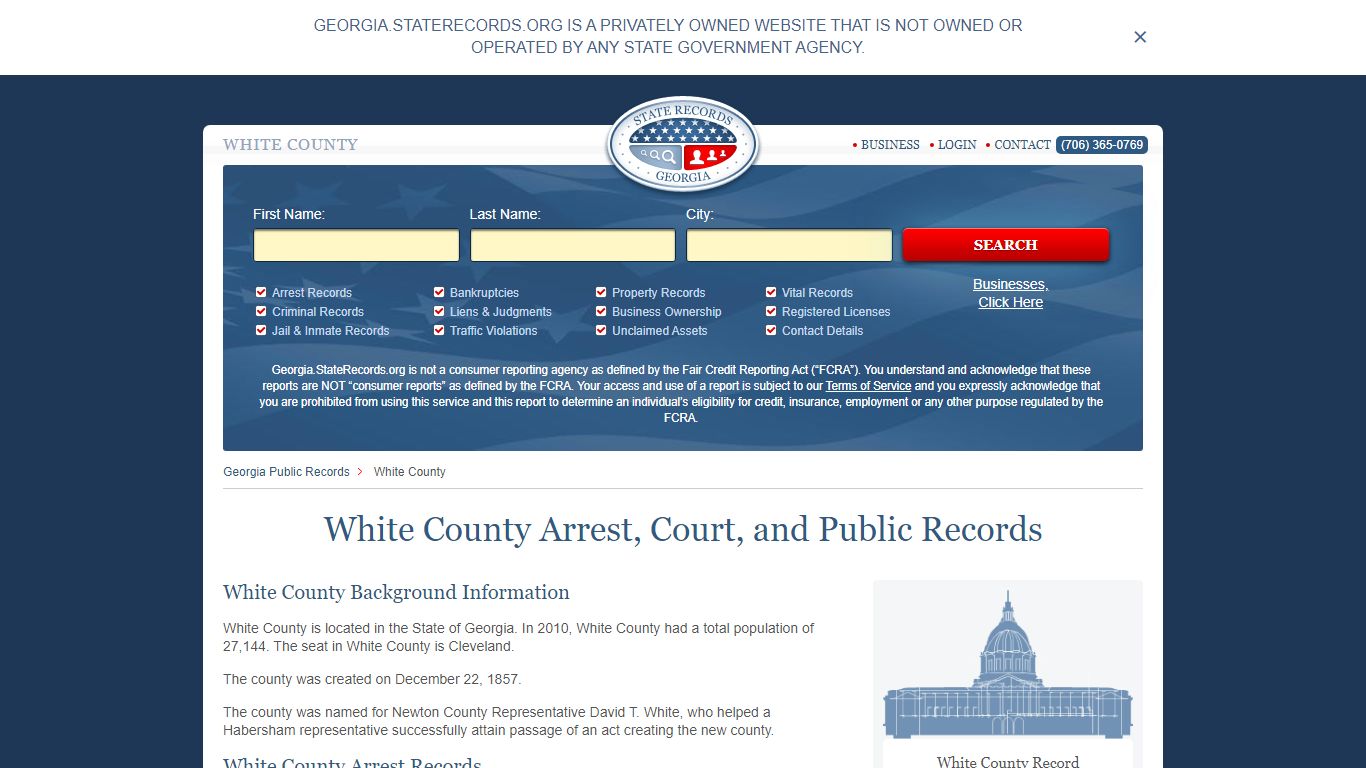 White County Arrest, Court, and Public Records