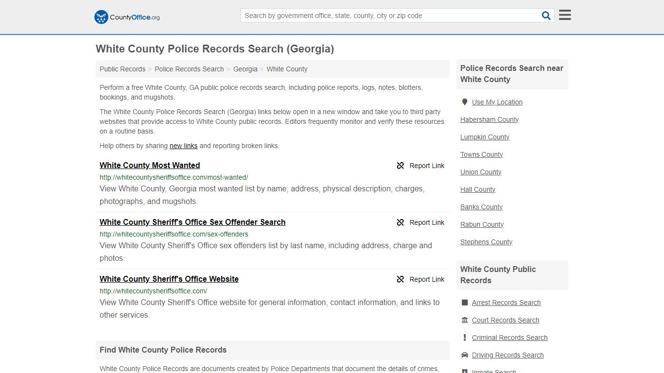 Police Records Search - White County, GA (Accidents & Arrest Records)