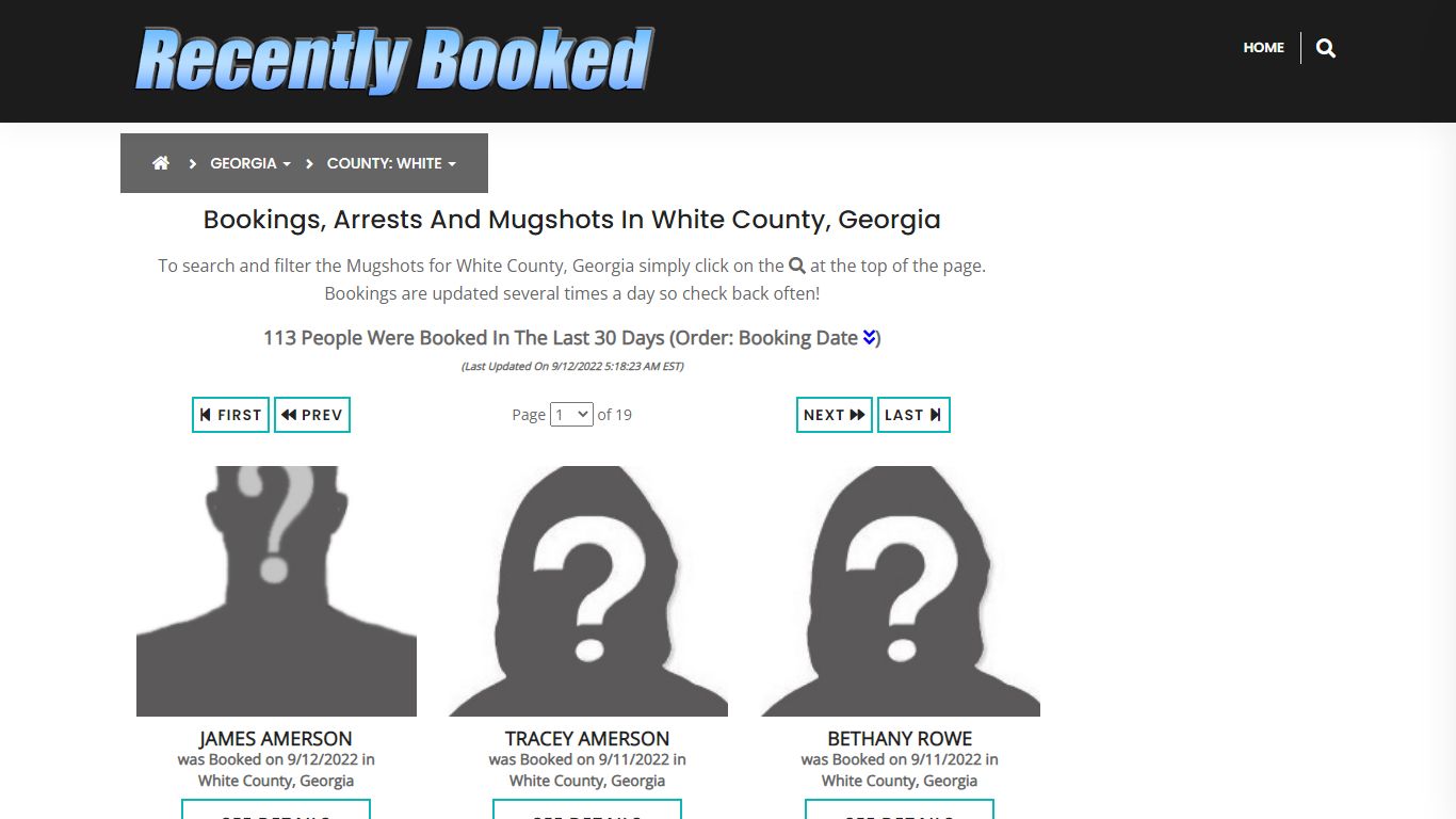 Recent bookings, Arrests, Mugshots in White County, Georgia